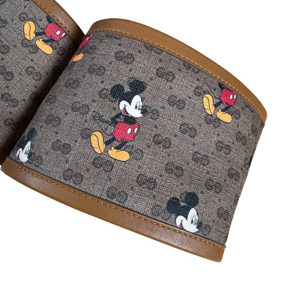 Gucci x Disney Authentic GG Supreme Mickey Mouse Logo Shoes Slides Size 10 - Picture 5 of 12